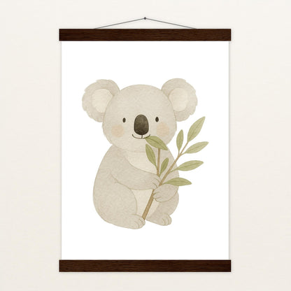 Kori der Koala - Motiv: "Eukalyptus" Poster mit Leisten von tinylearner