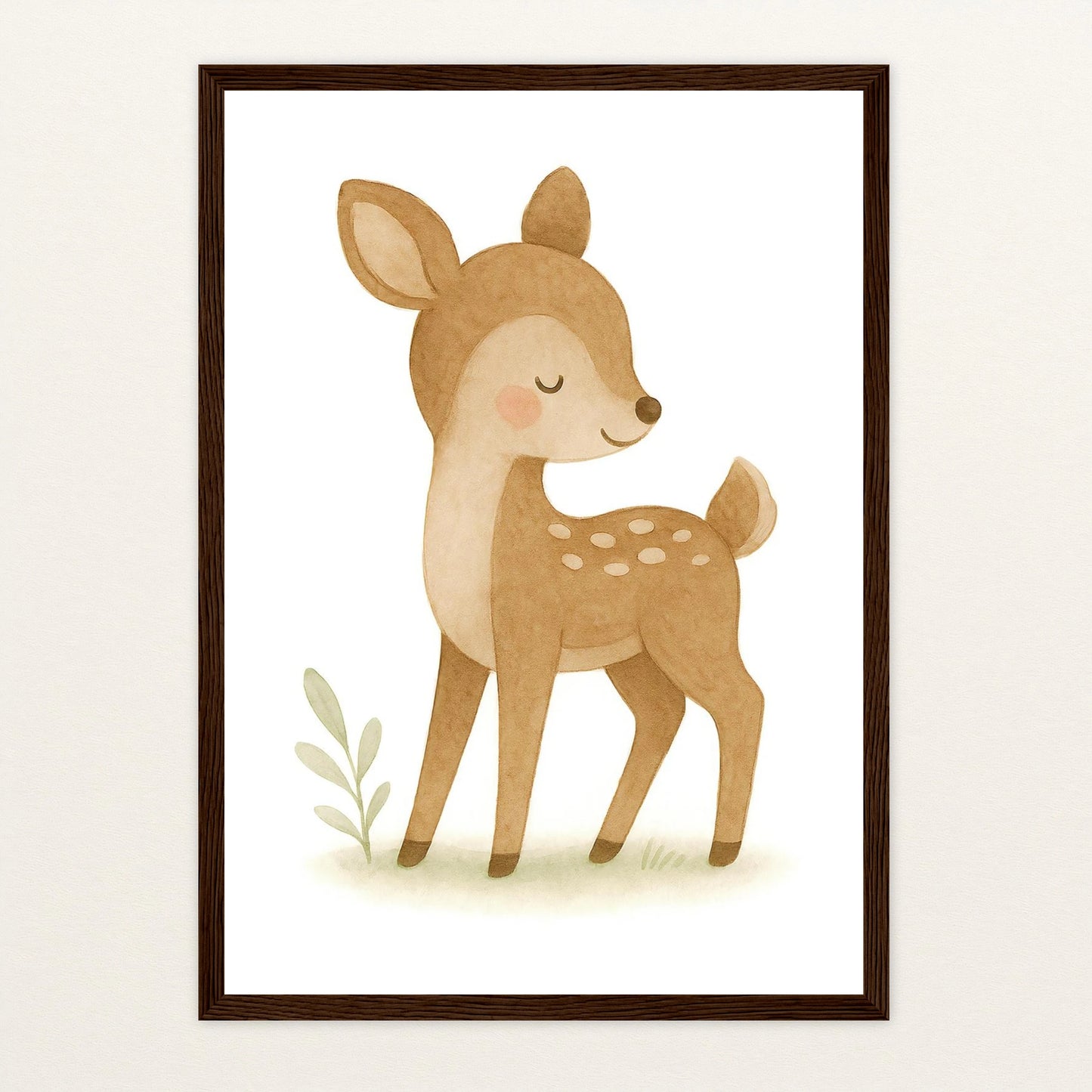 Ria das Reh Poster mit Holzrahmen von tinylearner