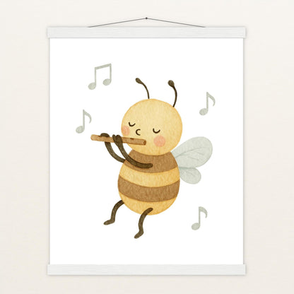 Bibi die Biene - Motiv: "Flöte" Poster mit Leisten von tinylearner