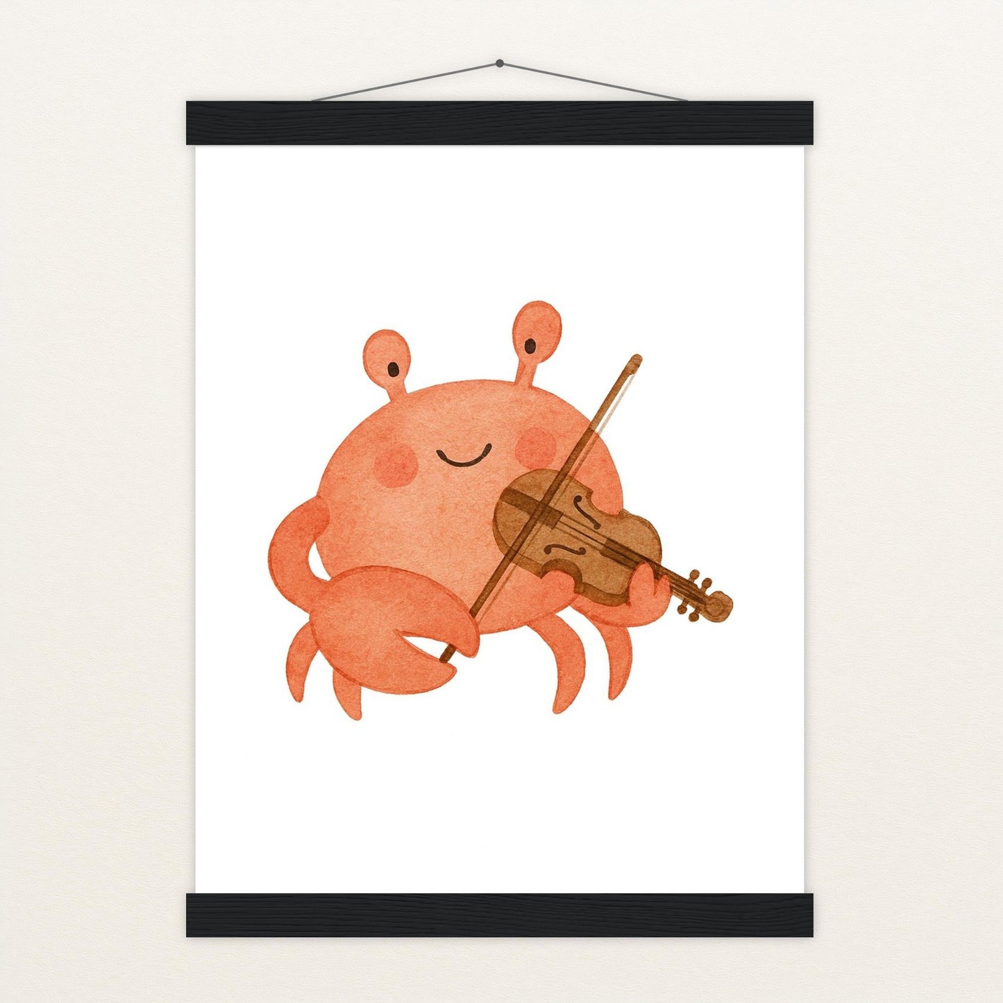 Krabbi der Krebs - Motiv: "Geige" Poster mit Leisten von tinylearner