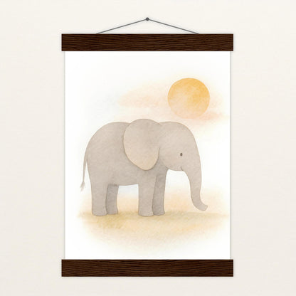 Emil der Elefant - Motiv: "Sonne" Poster mit Leisten von tinylearner
