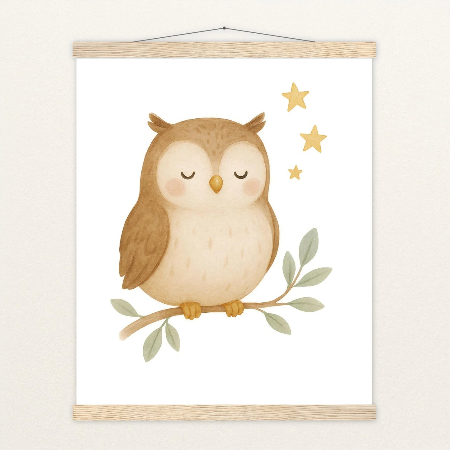 Emmi die Eule Poster mit Leisten von tinylearner