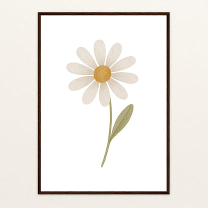 Gänseblümchen Poster mit Holzrahmen von tinylearner