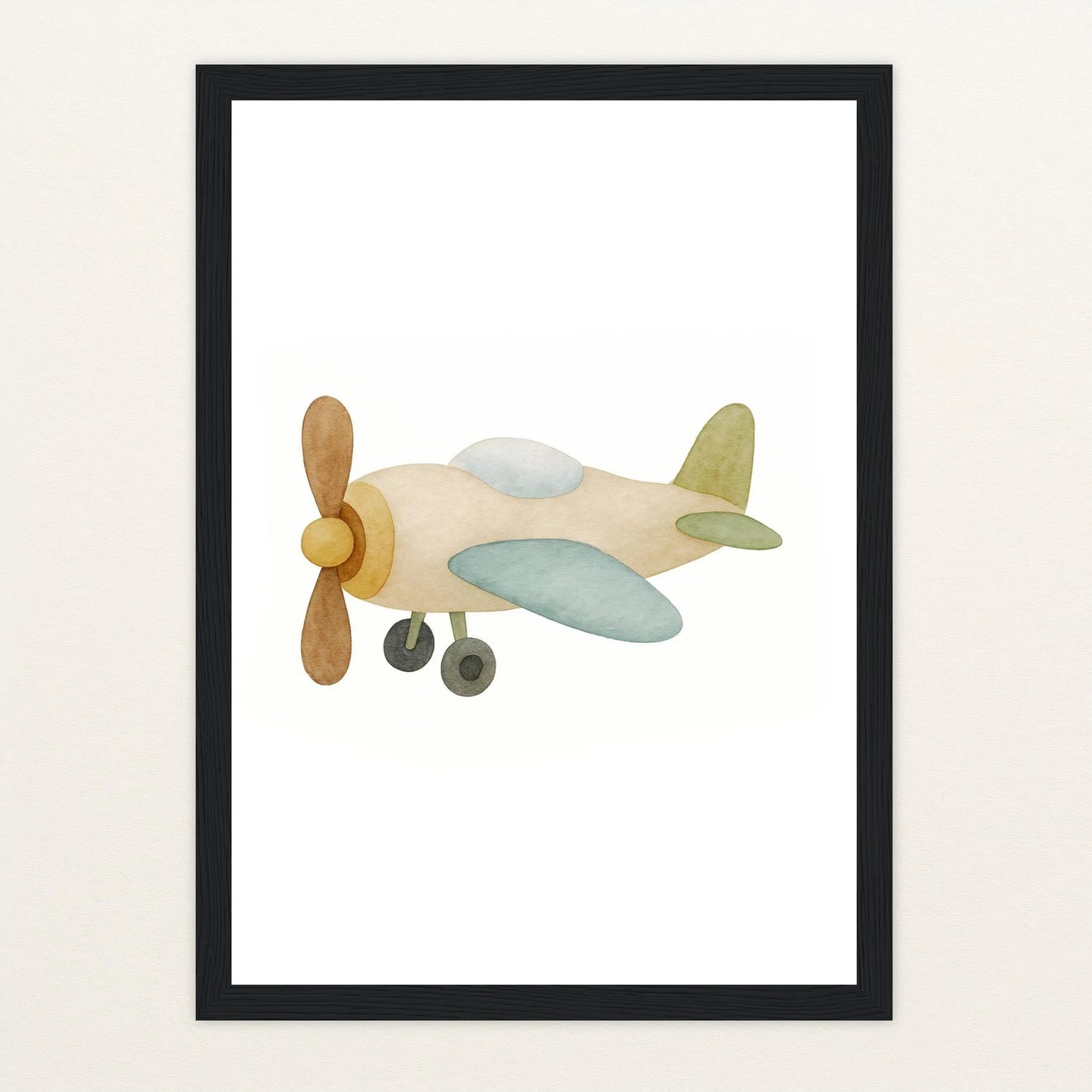 Propellerflugzeug Poster mit Holzrahmen von tinylearner