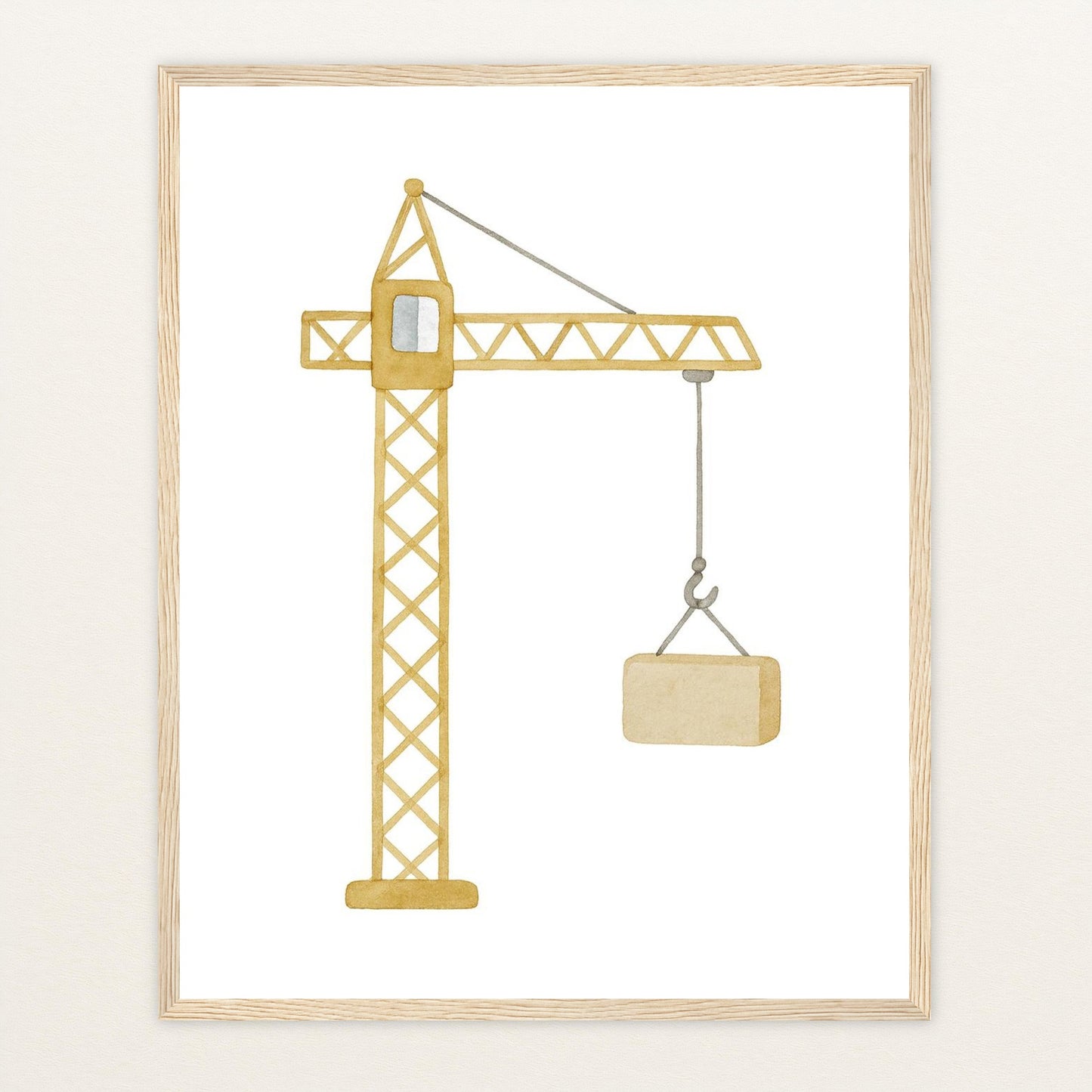 Kran Poster mit Holzrahmen von tinylearner