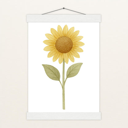 Sonnenblume Poster mit Leisten von tinylearner