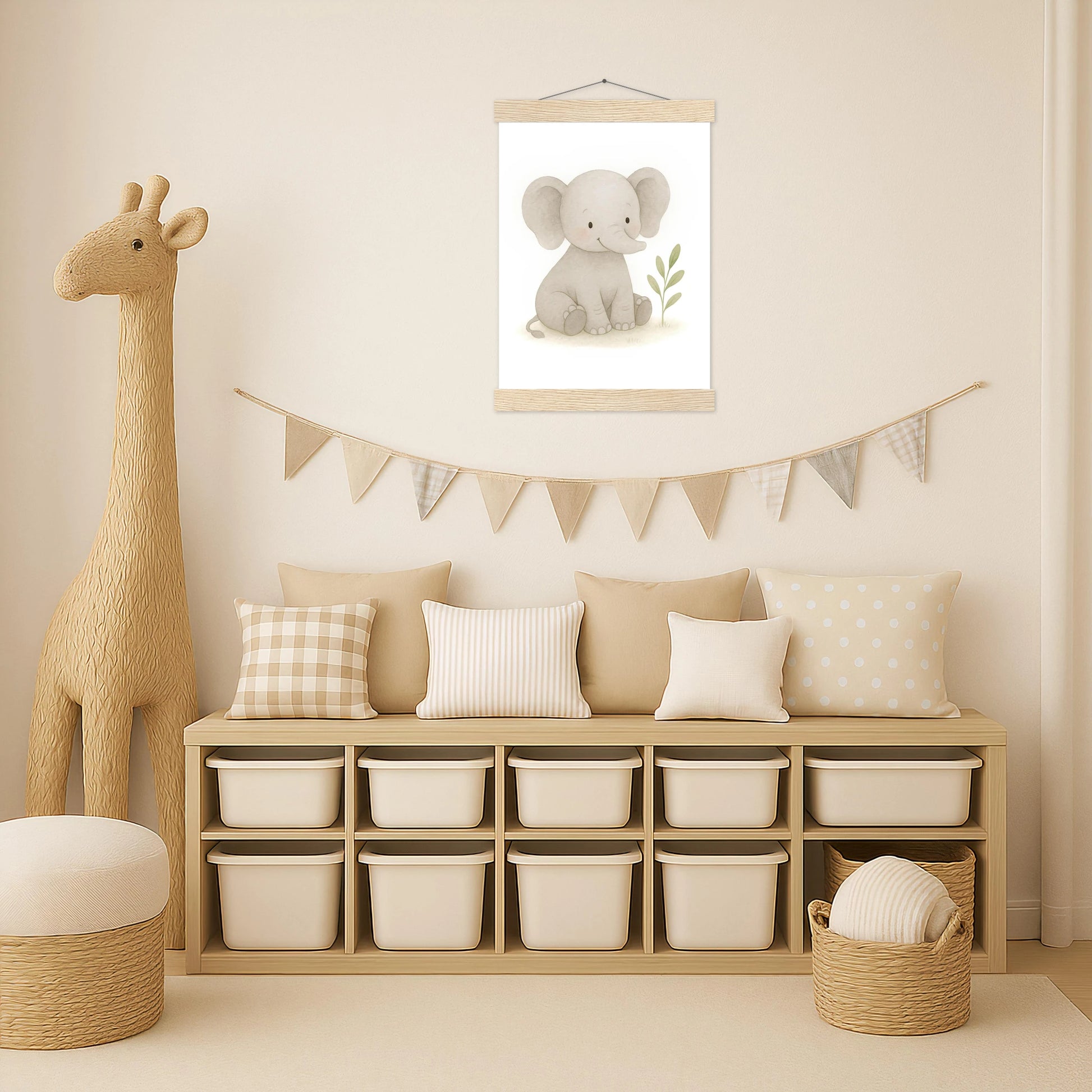 Emil der Elefant Poster mit Leisten von tinylearner