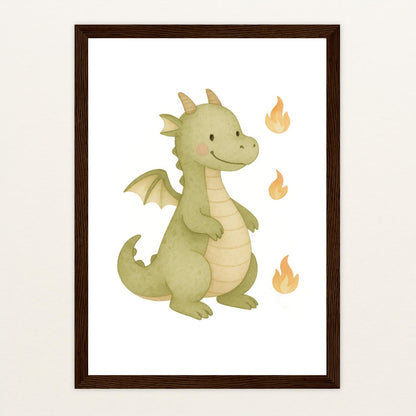 Drax der Drache Poster mit Holzrahmen von tinylearner