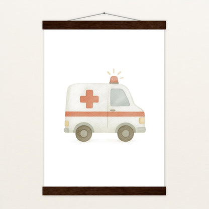 Krankenwagen Poster mit Leisten von tinylearner