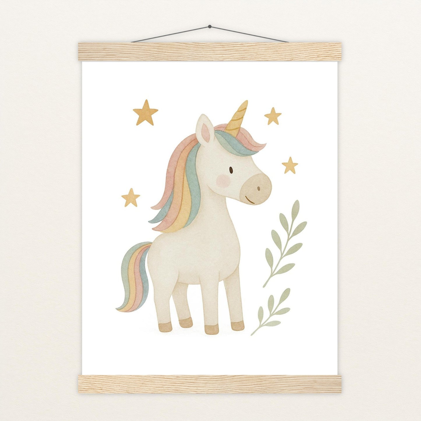 Luni das Einhorn Poster mit Leisten von tinylearner