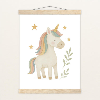 Luni das Einhorn Poster mit Leisten von tinylearner