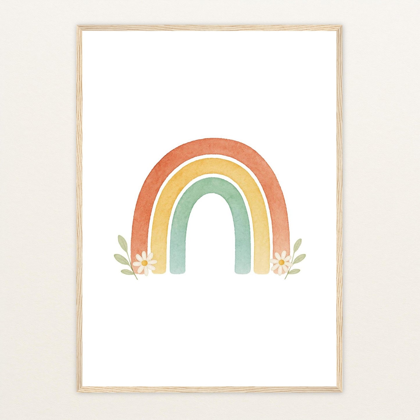 Regenbogen Poster mit Holzrahmen von tinylearner