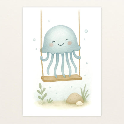 Quinn die Qualle - Motiv: "Schaukel" Poster von tinylearner