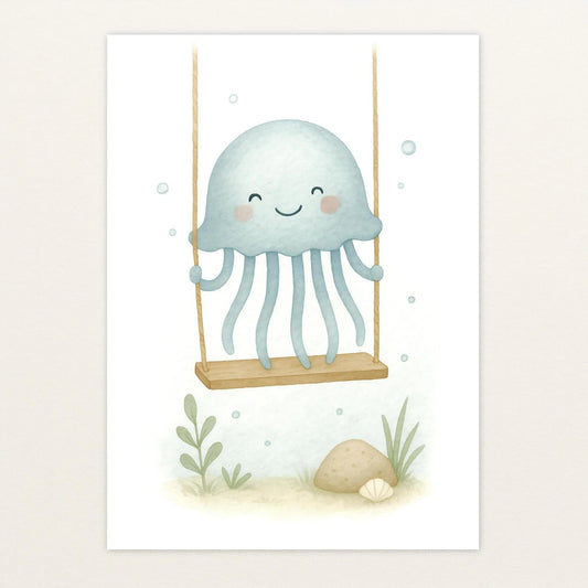 Quinn die Qualle - Motiv: "Schaukel" Poster von tinylearner