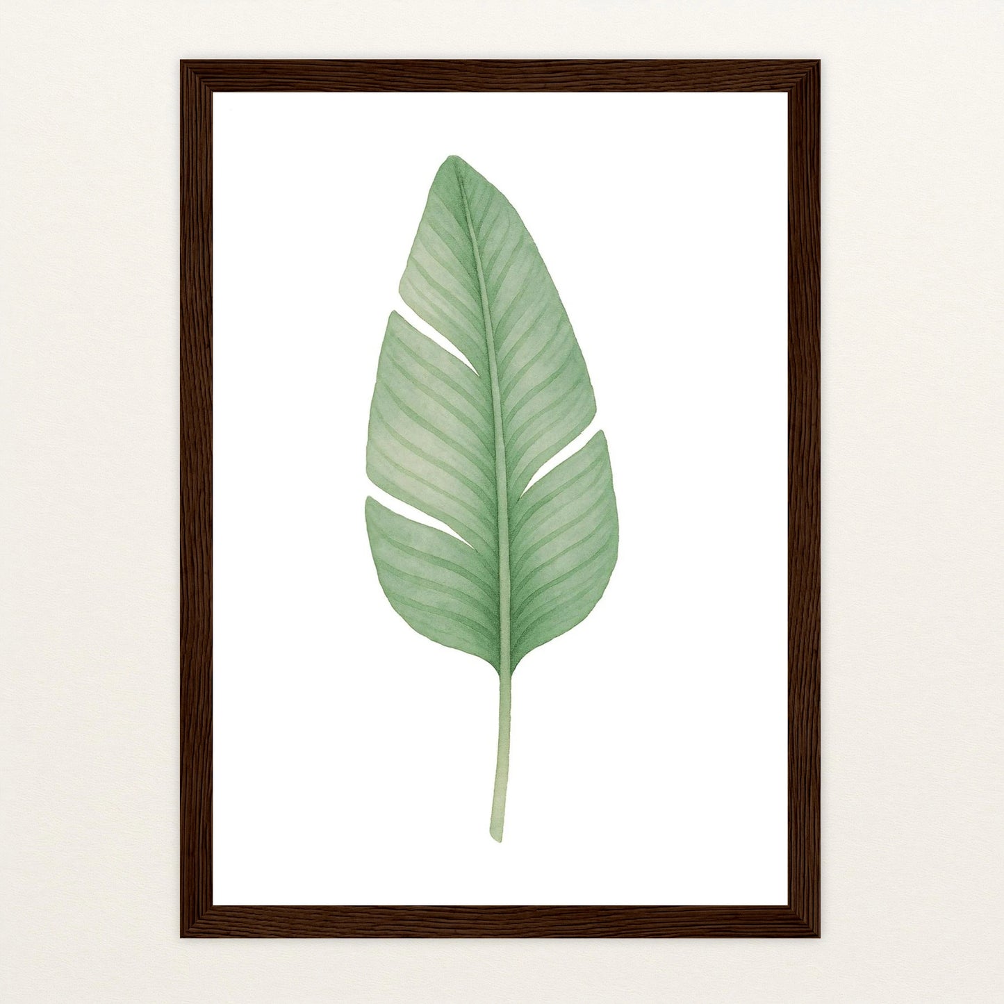 Strelitzien-Blatt Poster mit Holzrahmen von tinylearner