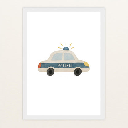 Polizei Poster mit Holzrahmen von tinylearner