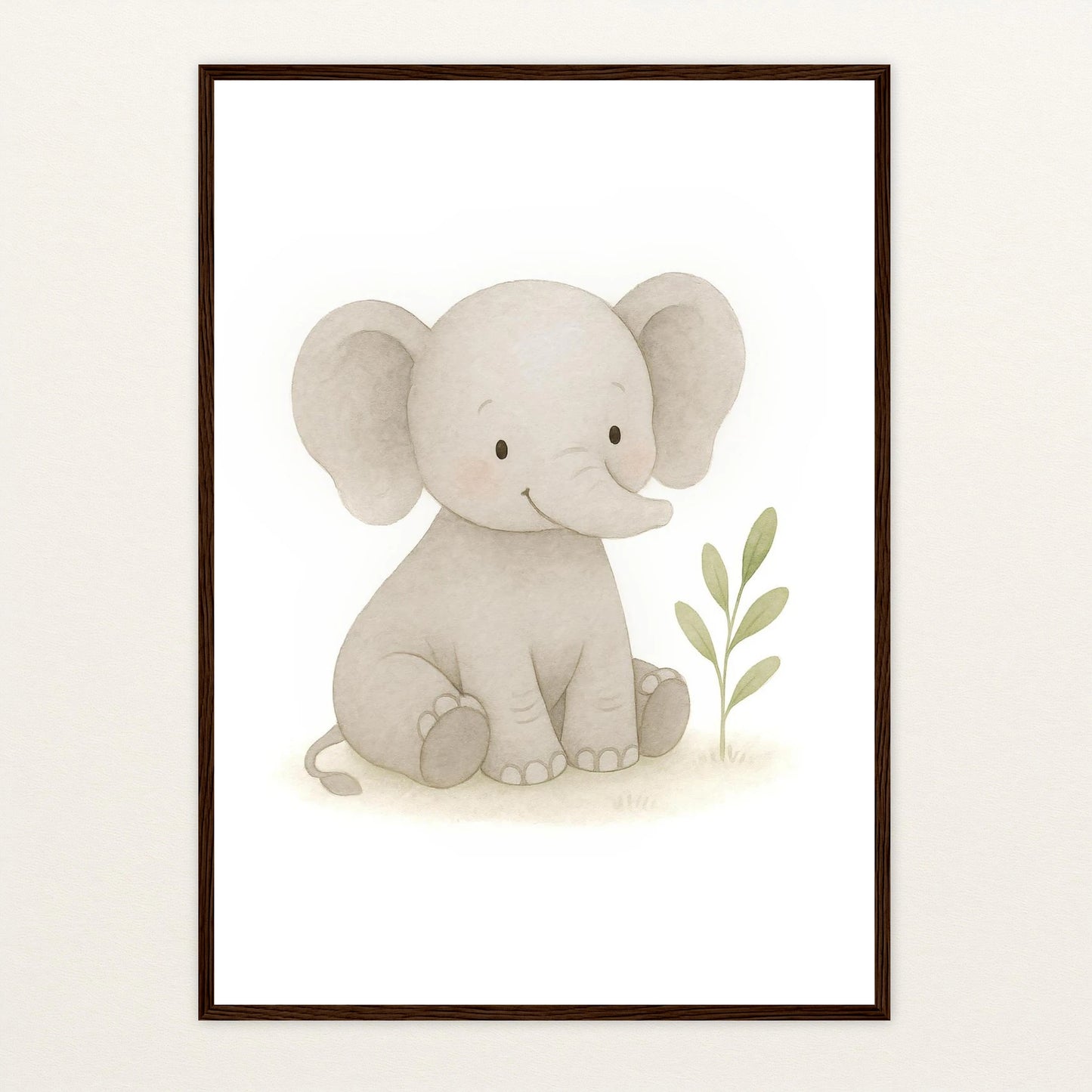 Emil der Elefant Poster mit Holzrahmen von tinylearner