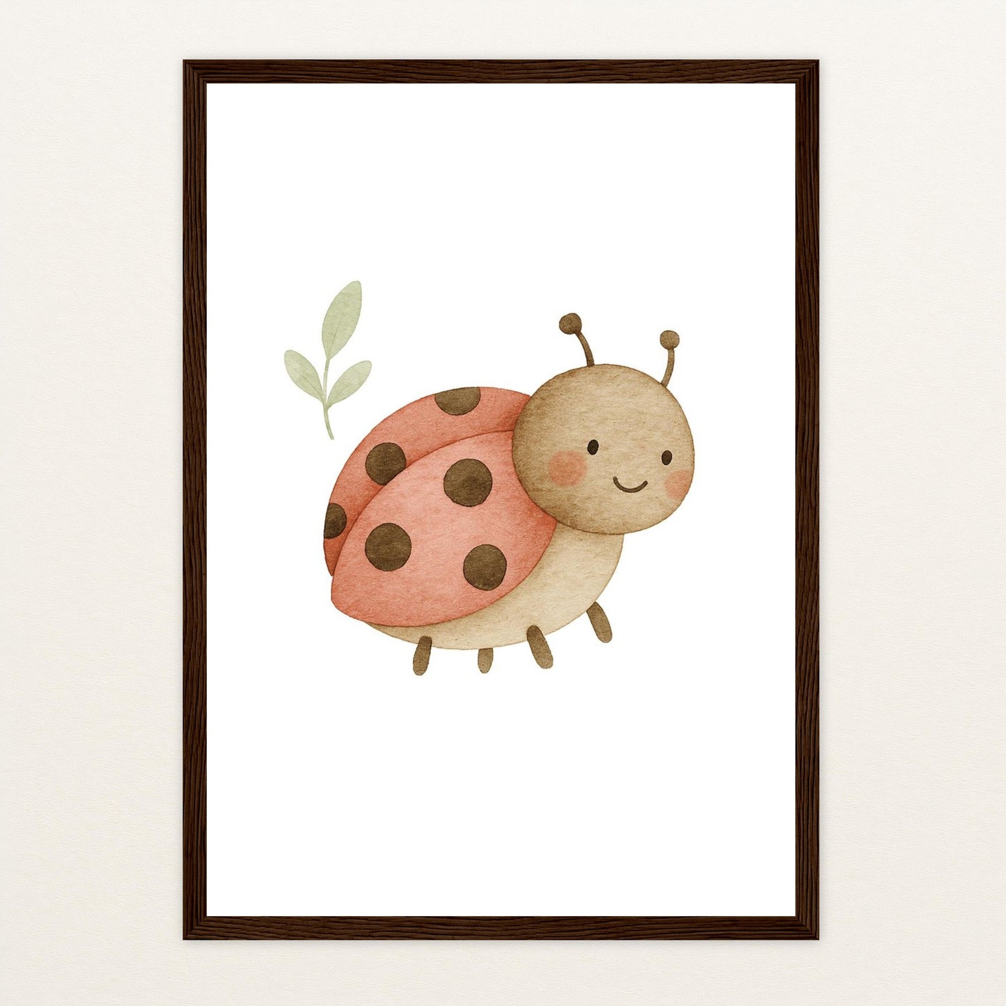 Marie der Marienenkäfer Poster mit Holzrahmen von tinylearner
