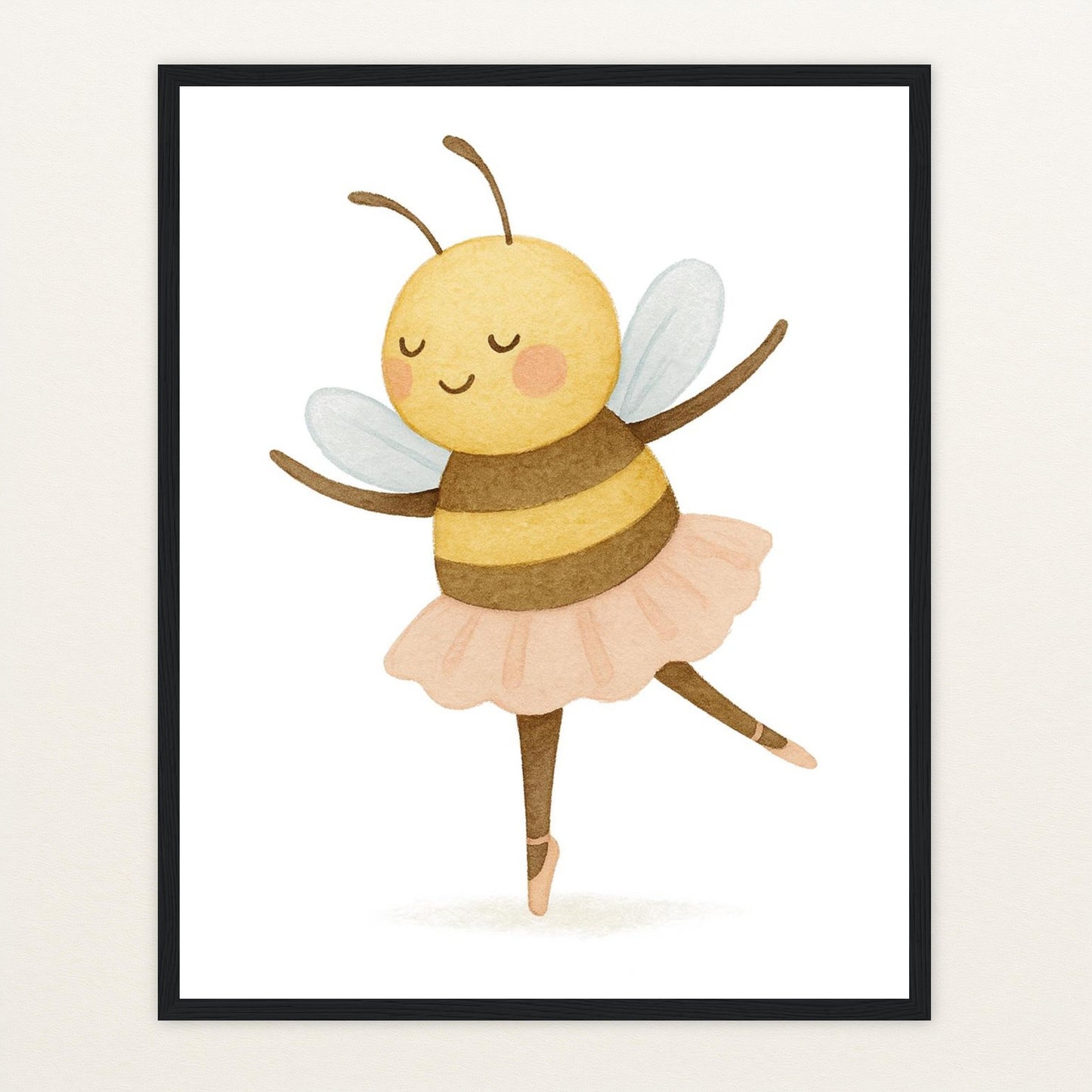 Bibi die Biene - Motiv: "Ballett" Poster mit Holzrahmen von tinylearner