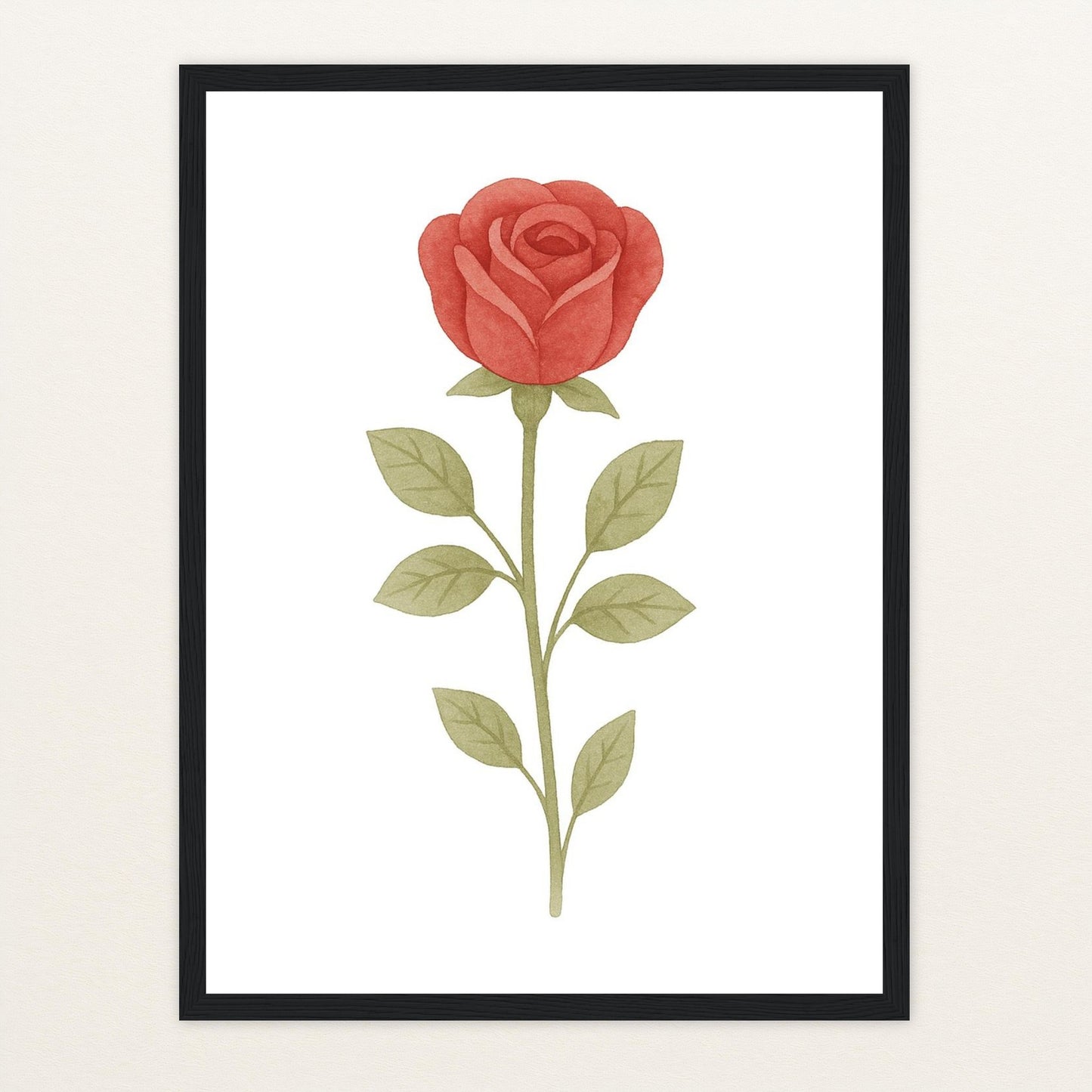 Rose Poster mit Holzrahmen von tinylearner