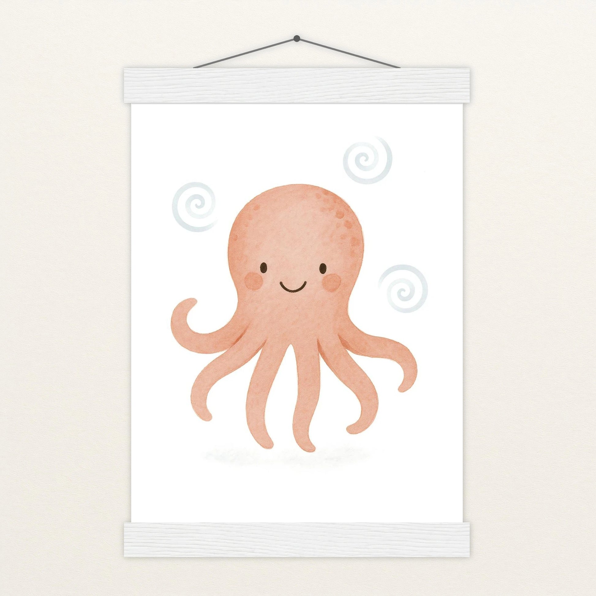 Tilli der Tintenfisch Poster mit Leisten von tinylearner
