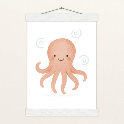 Tilli der Tintenfisch Poster mit Leisten von tinylearner