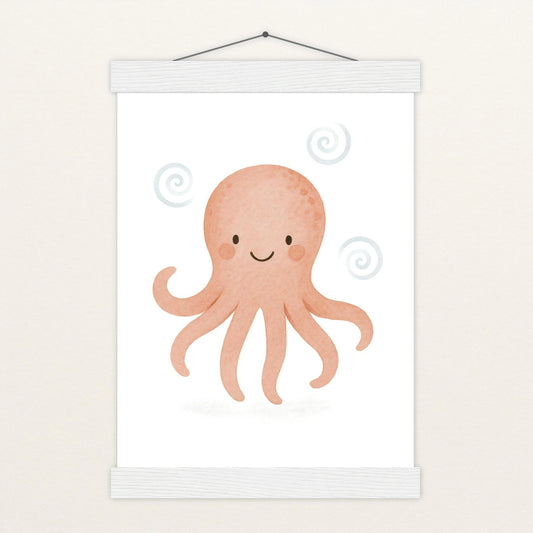 Tilli der Tintenfisch Poster mit Leisten von tinylearner