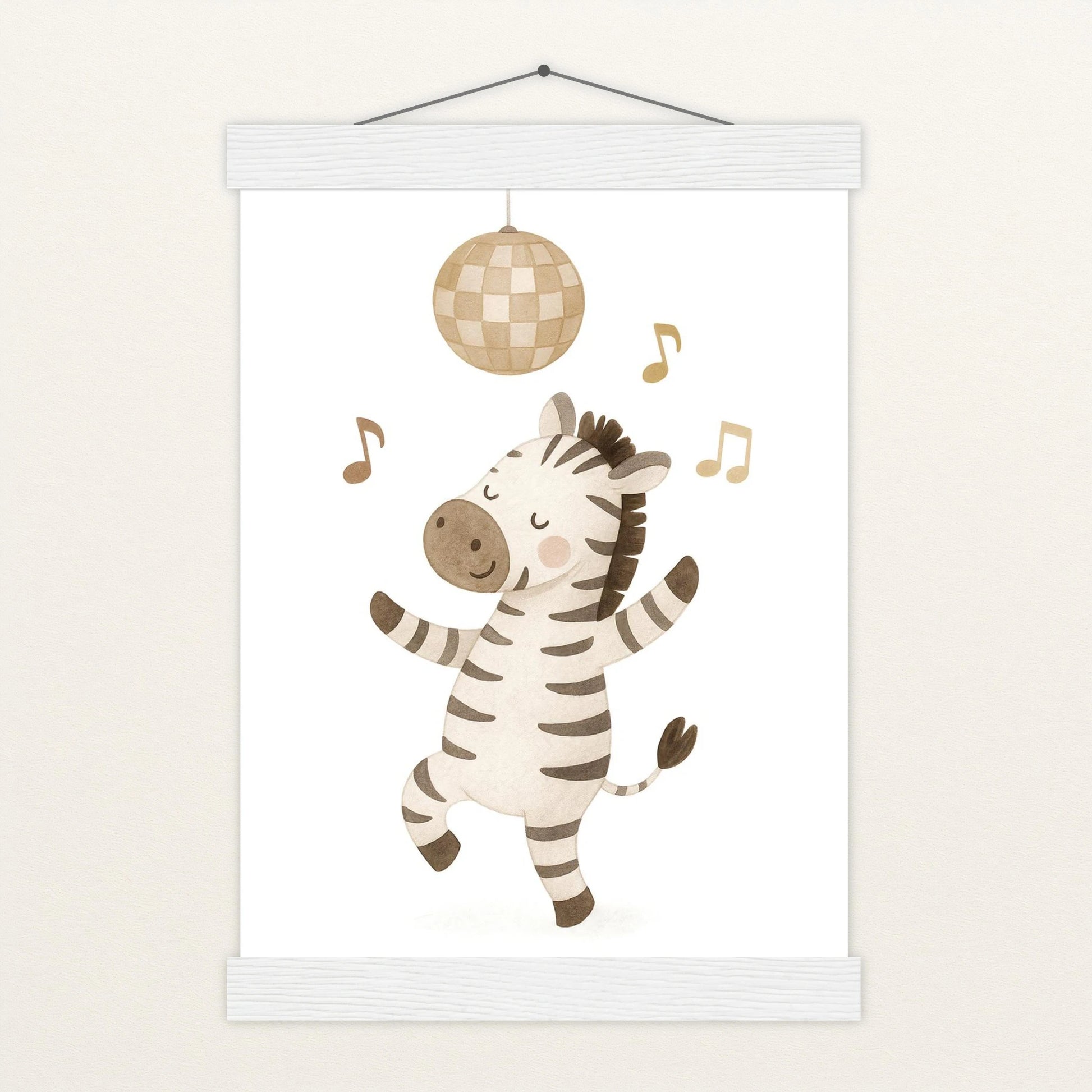Zinni das Zebra - Motiv: "Tanzen" Poster mit Leisten von tinylearner