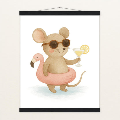 Mimi die Maus - Motiv: "Pooltag" Poster mit Leisten von tinylearner