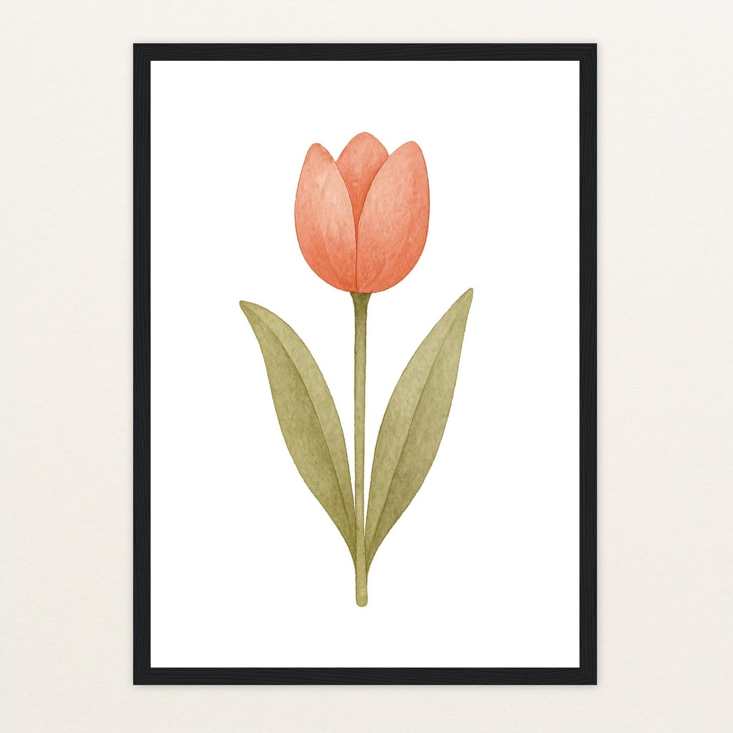 Tulpe Poster mit Holzrahmen von tinylearner