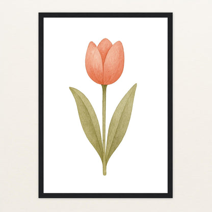 Tulpe Poster mit Holzrahmen von tinylearner