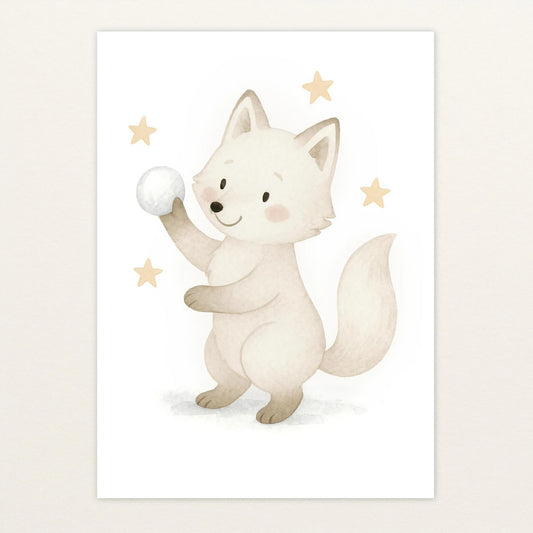 Pino der Polarfuchs - Motiv: "Schneeball" Poster von tinylearner