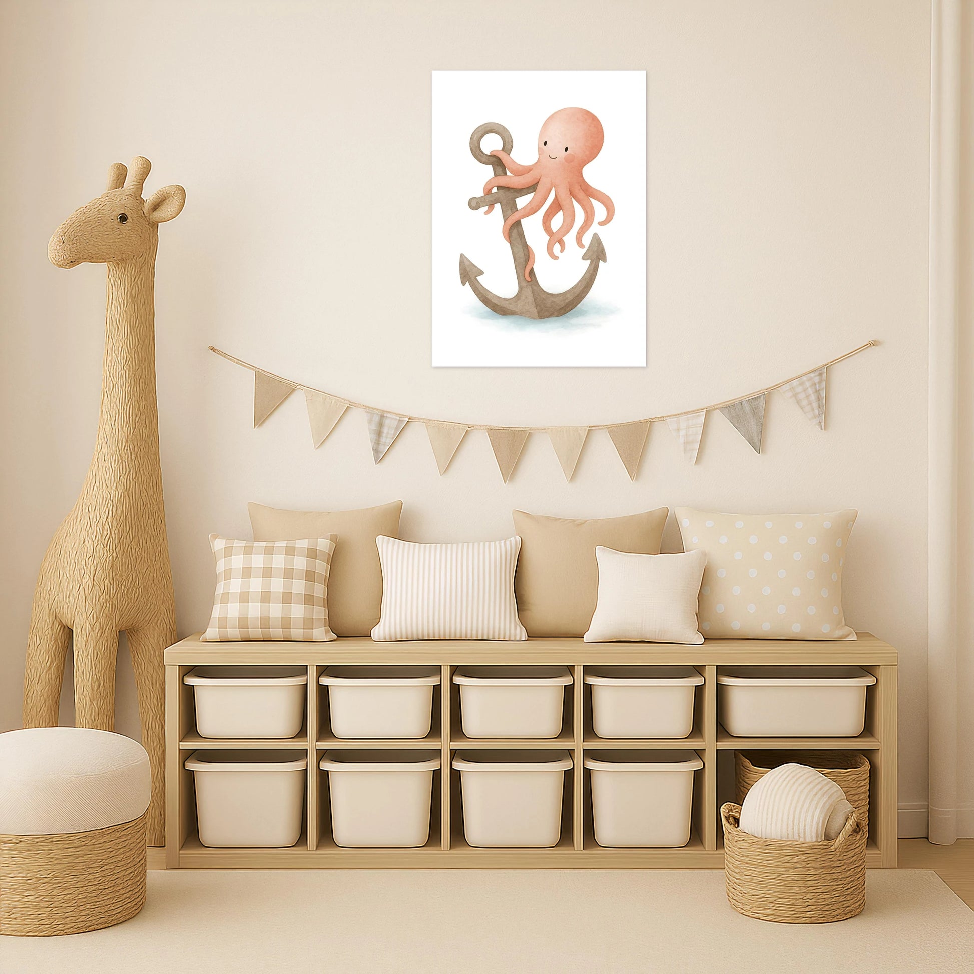 Tilli der Tintenfisch - Motiv: "Anker" Poster von tinylearner