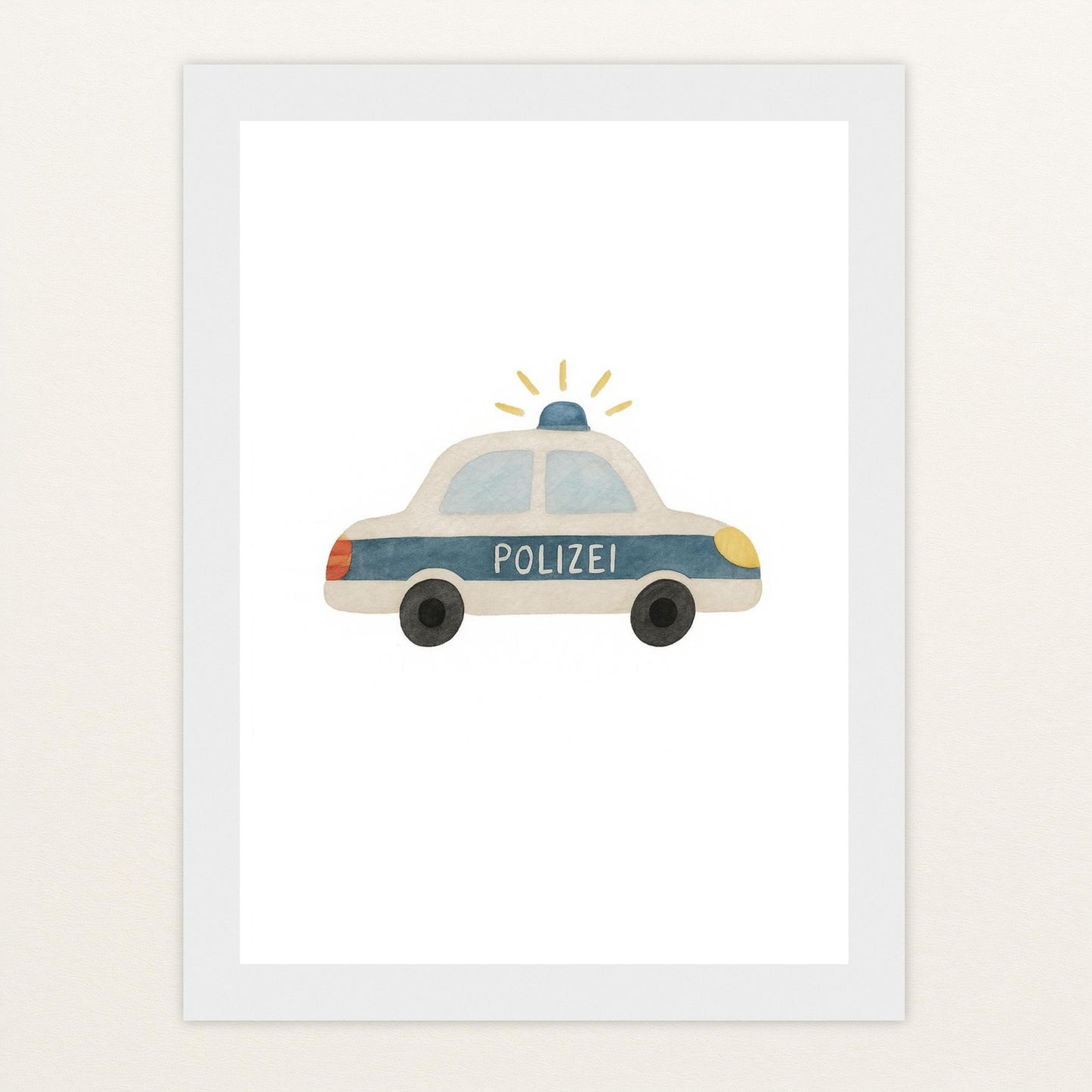 Polizei Poster mit Holzrahmen von tinylearner