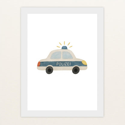 Polizei Poster mit Holzrahmen von tinylearner