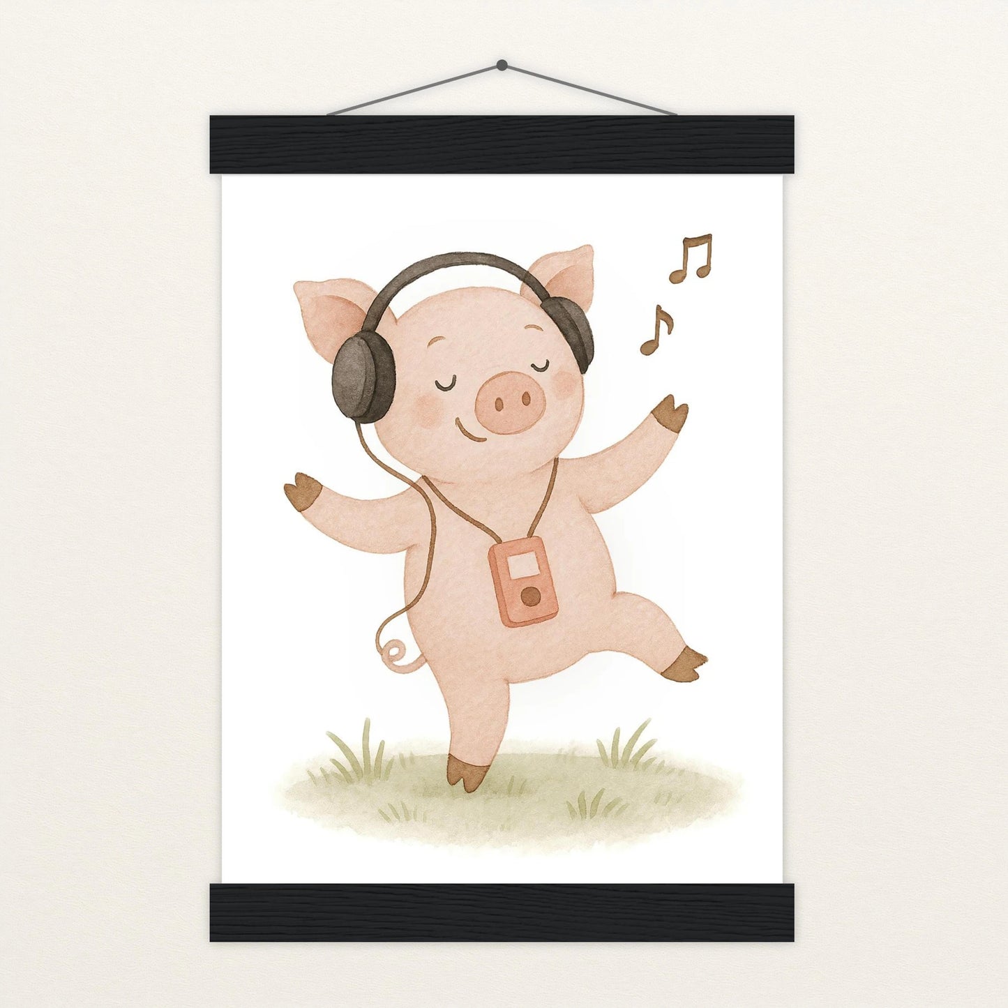 Susi das Schwein - Motiv: "Musik" Poster mit Leisten von tinylearner