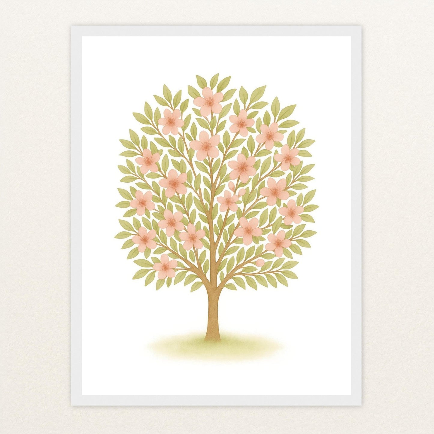 Kirschbaum Poster mit Holzrahmen von tinylearner