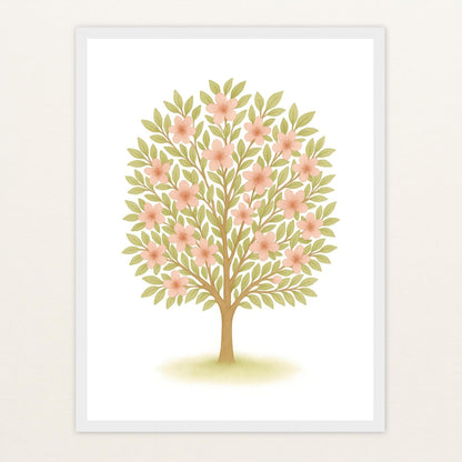 Kirschbaum Poster mit Holzrahmen von tinylearner