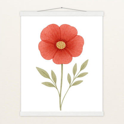 Mohnblume Poster mit Leisten von tinylearner