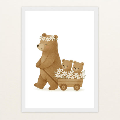 Balu der Bär - Motiv: "Bollerwagen" Poster mit Holzrahmen von tinylearner