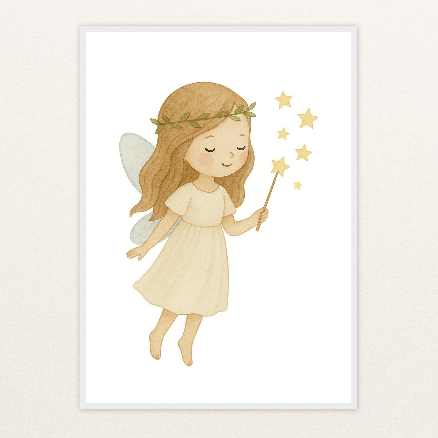 Fina die Fee Poster mit Holzrahmen von tinylearner