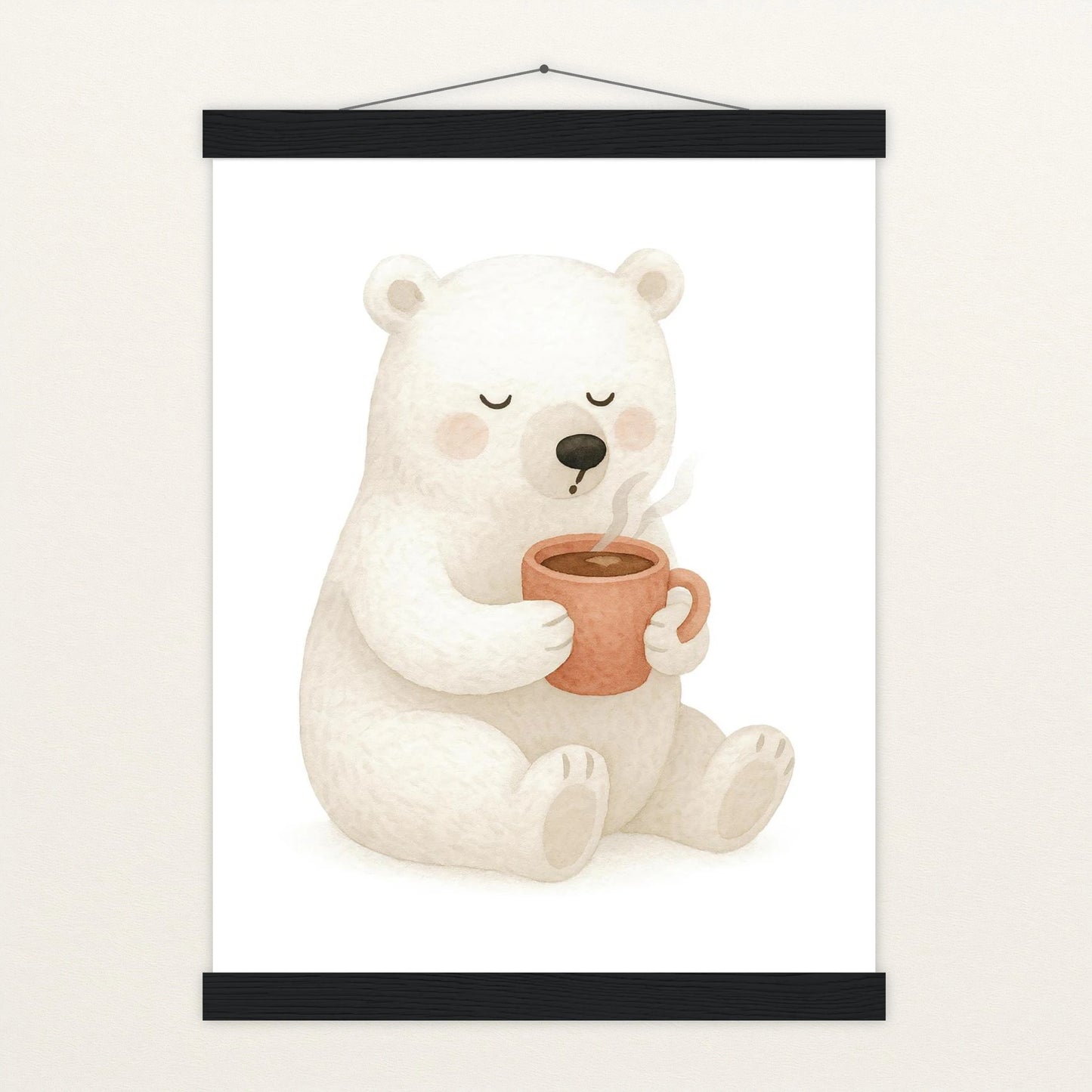 Pummel der Polarbär - Motiv: "Kakao" Poster mit Leisten von tinylearner