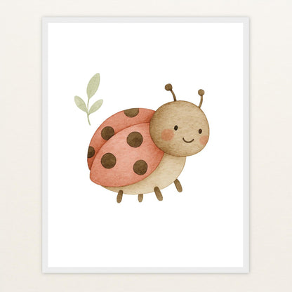 Marie der Marienenkäfer Poster mit Holzrahmen von tinylearner