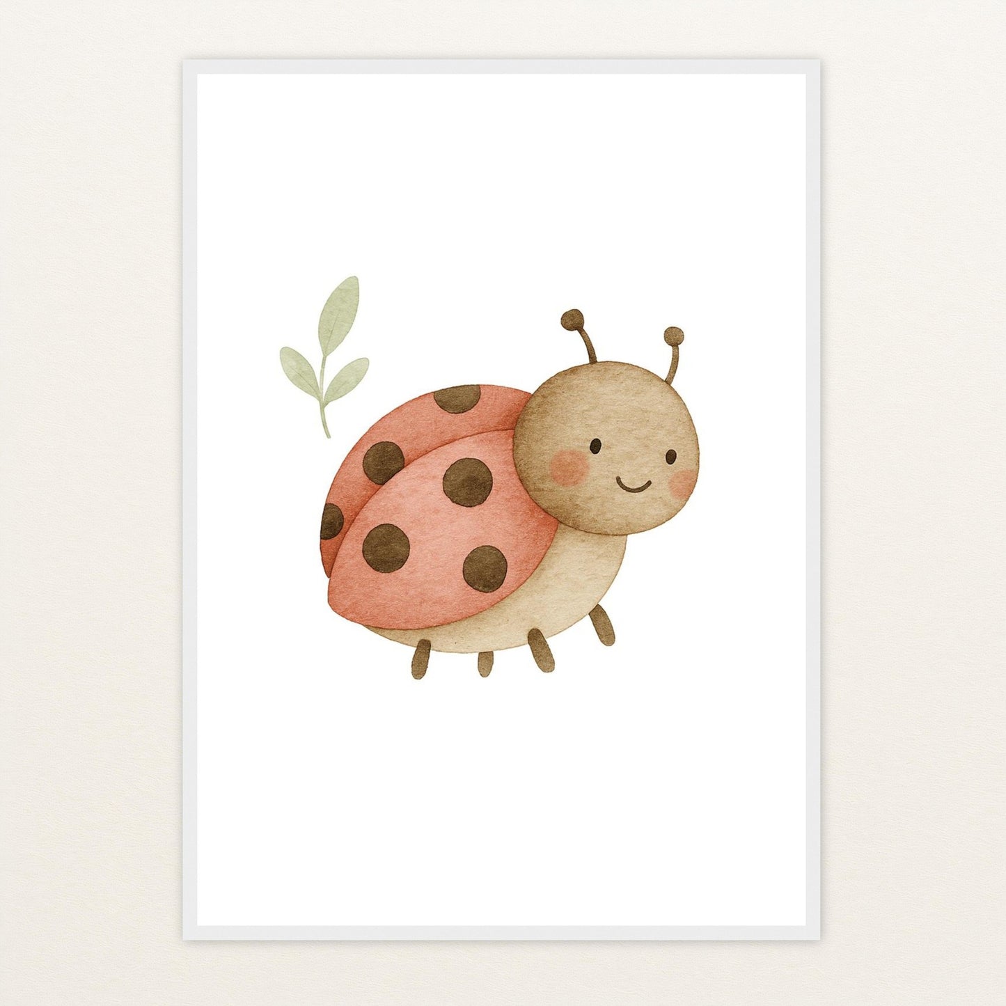 Marie der Marienenkäfer Poster mit Holzrahmen von tinylearner