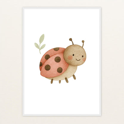 Marie der Marienenkäfer Poster mit Holzrahmen von tinylearner