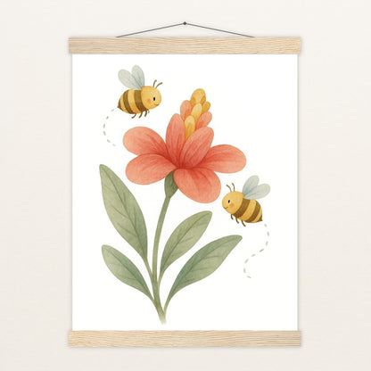 Bibi die Biene - Motiv: "Blume" Poster mit Leisten von tinylearner