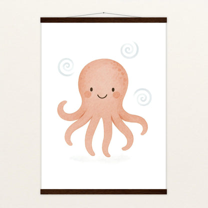 Tilli der Tintenfisch Poster mit Leisten von tinylearner