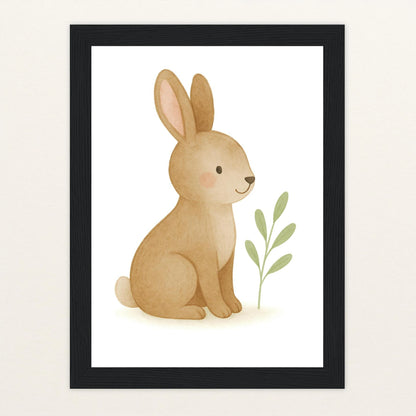 Holly der Hase Poster mit Holzrahmen von tinylearner