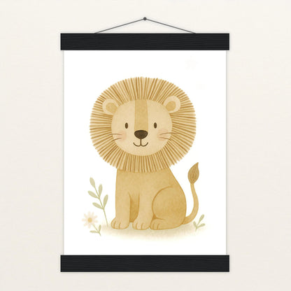Leo der Löwe Poster mit Leisten von tinylearner