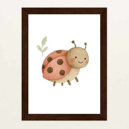 Marie der Marienenkäfer Poster mit Holzrahmen von tinylearner